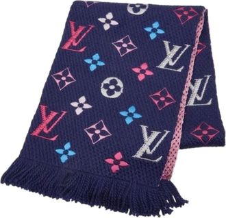 Louis Vuitton Pre-owned Scarves, female, Blue, Size: ONE SIZE Pre-owned Vintage Silk Scarf