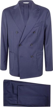 Boglioli Double-breasted Suit - Heren - Business pakken - Blauw - XL - Wol - Kostuums