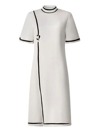 Shanghai Tang silk high-neck dress - White