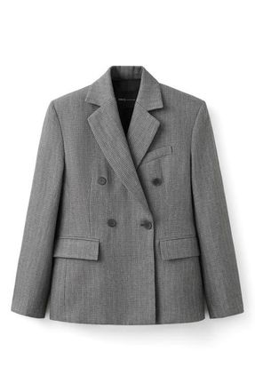 Mango Double Breasted Suit Jacket in Black at Nordstrom, Size X-Small