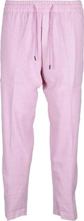 Dondup Yuri Cropped Broek - Heren - Vrijetijds broeken - Roze - W34 - Linnen - Broeken