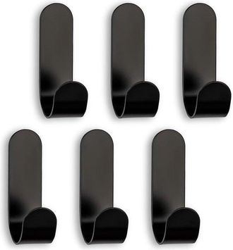 No Brand Gancho Para Toallas - 6 Piezas - No Requiere Taladro - Ganchos Autoadhesivos Para Ba&ntilde;o Y Cocina - Soporte Para Toallas - 60x18x33 Mm - Negro