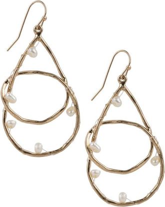 Saachi Saachi 3-4 Mm Pearl Scattered Hoops