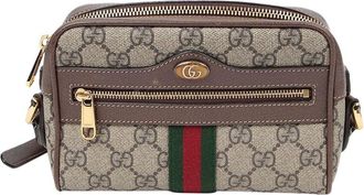 Gucci Brown Leather Ophidia Mini Crossbody