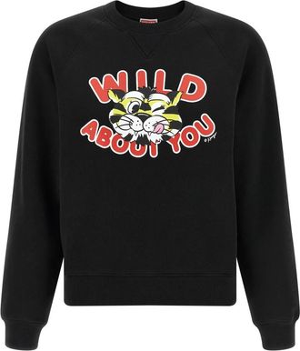 Kenzo Wild Tiger Sweatshirt - Dames - Sweatshirts - Zwart - XS - Katoen - Hoodies & sweatvesten