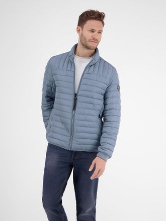 Lerros Steppjacke LERROS LERROS Wattierter Steppblouson, Herren, Gr. M, blau (dusty blau), 100% Polyester, Jacken Steppjacke, Keine Angabe