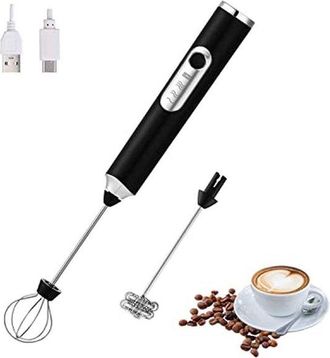 OEM Espumador De Leche El&eacute;ctrico Port&aacute;til Con 2 Cabezales Y Recargable Por Usb: Batidor De Espuma Para Latte, Cappuccino Y Chocolate Caliente