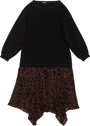 Bimba & Lola leopard-print asymmetric dress - Black