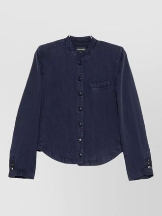 Emporio Armani long sleeve band collar buttoned blazer