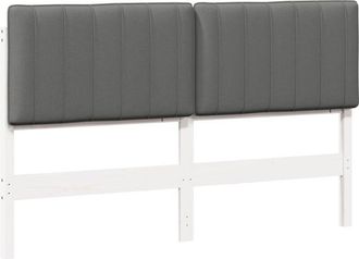 vidaXL Cabecero Tapizado Y Gris Claro 150 Cm Madera De Pino Macizo Vidaxl