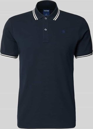 G-Star Slim Fit Poloshirt mit Logo-Stitching Modell Dunda in Marine, Gr&ouml;&szlig;e XXL