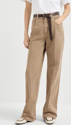 Brunello Cucinelli Contemporary Loose trousers in Light Brown at Nordstrom, Size 42 It
