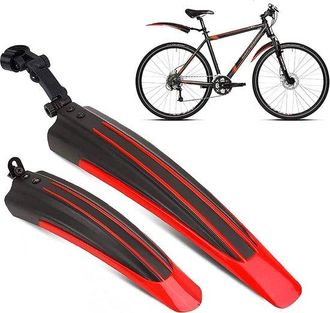 OEM Juego De Guardabarros Delantero Y Trasero De 2 Piezas Para Bicicleta, Ajustable Universalmente, Compatible Con Bicicletas De 20 26 Pulgadas, Rojo