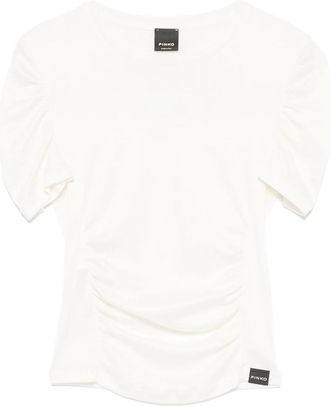 Pinko Off White Martello ruched-detailing T-shirt