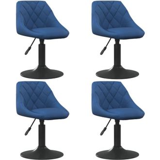 vidaXL Vidaxl - Sillas De Comedor Giratorias 4 Unidades Terciopelo Azul