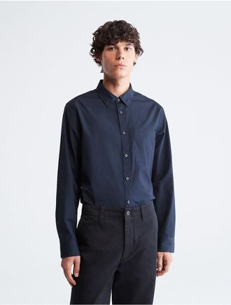 Calvin Klein Mens Button-Down Easy Shirt - Navy - XS