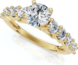 Pompeii3 Certified 2 1/2Ct Diamond Engagement Ring With Accents 14k Gold Lab Grown