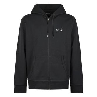 Polo Ralph Lauren Zip-throughs, male, Black, XL, Double Knit Full-Zip Hoodie