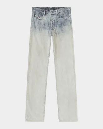 Diesel Men & apos;s D-1980 Jacquard Check Denim Straight-Leg Jeans