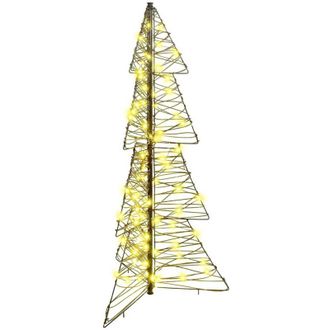 vidaXL vidaXL Albero di Natale con 100 LED Bianco caldo 120 cm Rattan