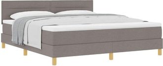 vidaXL Box Spring Bed with Mattress Taupe 180 x 200 cm Fabric vidaXL