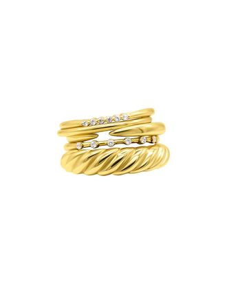 Adornia Adornia 14K Plated Stacking Rings, Set Of 5