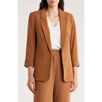 T Tahari Open Boyfriend Blazer in Hazelnut at Nordstrom Rack, Size X-Small