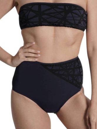 Sauipe Swimwear Lillian High Waisted Bikini Bottom In Navy