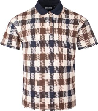 Aquascutum Iconische Check Polo Shirt Marineblauw - Heren - Polos - Veelkleurig - XL - Katoen - Tops
