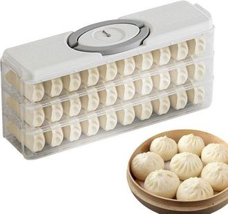 No Brand Adecuado Para Recipientes Apilables Para Ravioles, Caja Para Congelador, Empanadillas Multicapa, Refrigerador, Wontons Que Ahorran Espacio