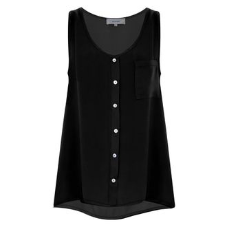 Kocca Tops, Dames, Zwart, S, Stijlvol Vest-Stijl Shirt met Zak