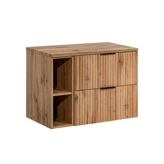 Petits Meubles Mueble bajo lavabo 2 nichos estratificado marr&oacute;n