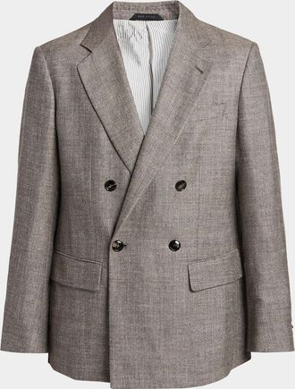 Giorgio Armani Men & apos;s Silk, Linen and Wool Double-Breasted Sport Coat