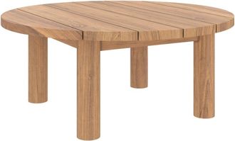 Rendez-Vous D&eacute;co Mesa de centro de jard&iacute;n redonda de madera maciza de teca D80 cm
