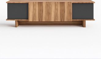 Concept Usine Mueble TV de dise&ntilde;o con armarios con aspecto de madera y gris antracit
