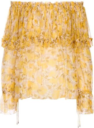 Chlo&eacute; Overhemden, Dames, Geel, S, TOP