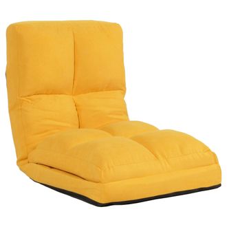 Hhg Nunca Usado] Sill&oacute;n De Suelo Hhg 914, Sill&oacute;n Cama Sill&oacute;n Plegable Sill&oacute;n Funcional, Funci&oacute;n Cama Plegable Estructura De Acero Terciopelo, Amarillo