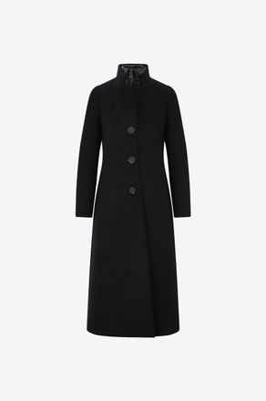 Cinzia Rocca Langer taillierter Mantel aus Schurwolle mit Stepplatz