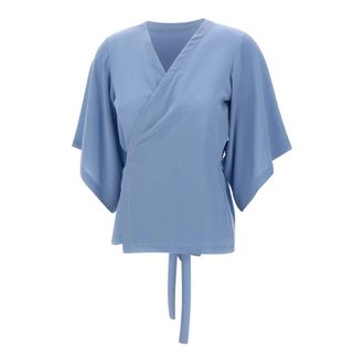 KANGRA Dames, Blouses & Shirts, Blauw, Maat: XS Zijde