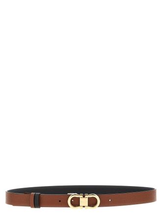 Ferragamo Reversible Hammered Leather Belt - Black