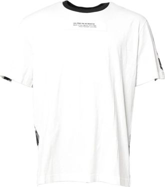 Dolce & Gabbana Camouflage T-shirt met Ronde Hals - Heren - T-shirts - Wit - 3XL - Katoen - Tops