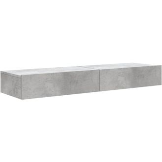 vidaXL Vidaxl - tv Cabinets with led Lights 2 pcs Concrete Grey 60x35x15.5 cm