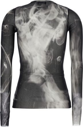 Jean Paul Gaultier Graphic Print Long Sleeve Top - White