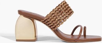 Schutz Womens Aberdeen Mid Sandal In Cognac