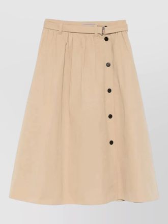 Prada belted cotton midi skirt buttoned waist