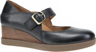 Dansko Womens Sandy Wedge Mary Jane In Black Waterproof Milled