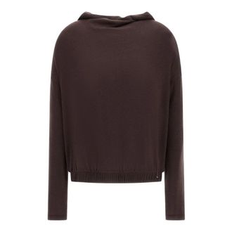 Herno Lyocell Wol Elastan Trui - Dames - Longsleeves - Bruin - XS - Wol - Tops