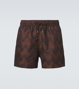 Frescobol Carioca Rio printed jacquard swim trunks