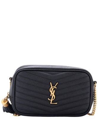 Saint Laurent Black Matelasse Chevron Leather Lou Camera Bag Mini (Authentic Pre-Loved)