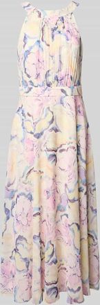 Christian Berg Cocktail Midikleid mit floralem Allover-Print in Hellrosa Melange, Gr&ouml;&szlig;e 34